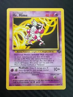 Pokemon TCG Mr. Mime 22/64 Jungle Set Unlimited Non-Holo Rare MP/HP - Image 1