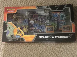 Pokemon TCG Lucario V & Tyranitar V Heavy Hitters Premium Collection - 14 Packs 820650856716 - Image 1