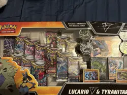 Pokemon TCG Lucario V & Tyranitar V Collector's Box - 14 Packs 820650856716 - Image 1