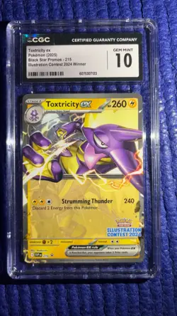 POKEMON CGC GEM MINT 10 TOXTRICITY EX #215 ILLUSTRATION CONTEST WINNER 2024 - Image 1