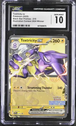 POKEMON CGC GEM MINT 10 TOXTRICITY EX #215 ILLUSTRATION CONTEST WINNER 2024 #1 - Image 1