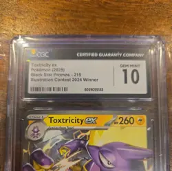 CGC 10 GEM MINT Toxtricity ex Illustration Contest 2024 Black Star Promo Pokemon - Image 2