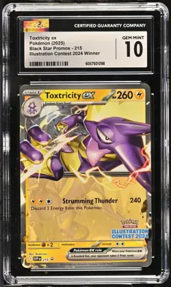 POKEMON CGC GEM MINT 10 TOXTRICITY EX #215 ILLUSTRATION CONTEST WINNER 2024 - Image 1