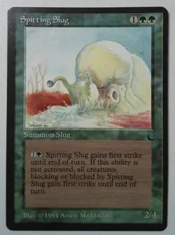 Spitting Slug Magic *Uncommon* MtG x1 The Dark Misprint (centering) - Image 1