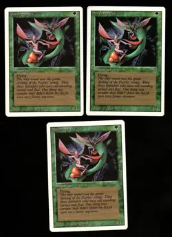 3x MTG Scryb Sprites - Revised Edition - Regular Common - LP - Single Owner - Image 1