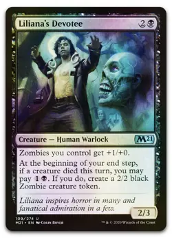 Liliana's Devotee #109 (Foil) (NM) Core Set 2021 M21 Magic MTG - Image 1