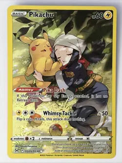 Pokemon TCG Pikachu TG05/TG30 Holo Rare Lost Origin Trainer Gallery Mint - Image 1