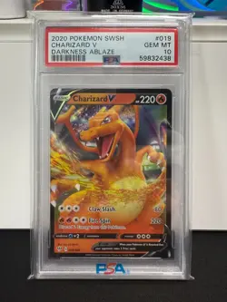 Charizard V PSA 10 019/189 SWSH03 Darkness Ablaze Holo Rare Pokemon TCG - Image 1