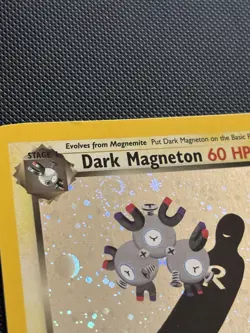 Pokemon Dark Magneton 11/82 Holo Rare Card Team Rocket Set WOTC TCG (SWIRL) - Image 4