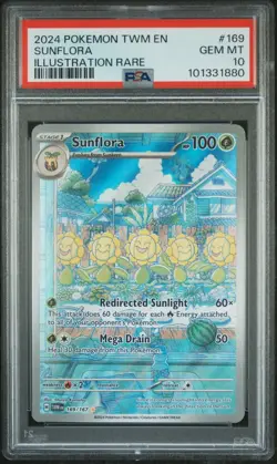 [PSA 10] Sunflora 169/167 Twilight Masquerade Illustration Rare Alt Art POKEMON - Image 1