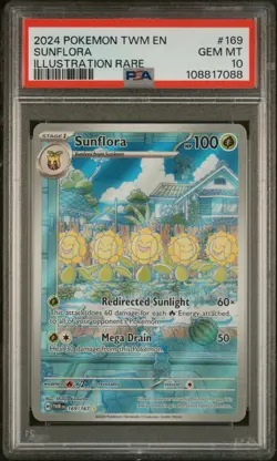 Sunflora Illustration Rare PSA 10 GEM MINT Pokemon Twilight Masquerade 169/167 - Image 1