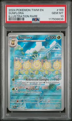 Sunflora Illustration Rare PSA 10 GEM MINT Pokemon Twilight Masquerade 169/167 - Image 1