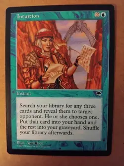 Intuition - Tempest - Lightly Played - MTG Reserved List - Original Printing - Image 1