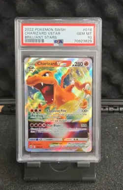 Charizard VSTAR 018/172 POKEMON SWSH Brilliant Stars Holo PSA Gem Mint 10 - Image 1