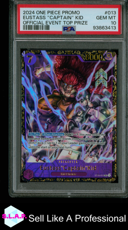 EUSTASS CAPTAIN KID OFFICIAL EVENT TOP PRIZE ONE PIECE PROMOS 2024 013 PSA 10 - Image 1