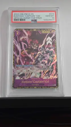 2024 ONE PIECE PROMOS OFFICIAL EVENT TOP PRIZE #013 EUSTASS "CAPTAIN" KID PSA 10 - Image 1