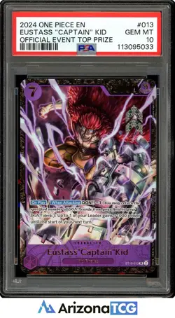 One Piece 2024 Eustass Captain Kid ST10-013 Official Event Top Prize PSA 10 - Image 1