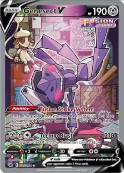 GENESECT V ALTERNATE FULL ART 255 2021 POKEMON SWORD & SHIELD FUSION STRIKE UR - Image 1