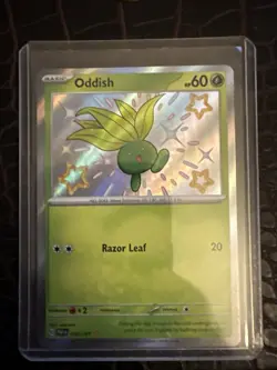 Pokemon TCG Oddish Baby Shiny Paldean Fates Scarlet & Violet Card 092/091 - Image 1