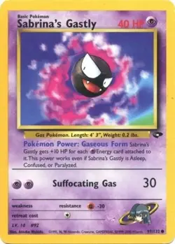 Sabrina's Gastly 97/132 Gym Challenge Pokemon Card MP - Image 1