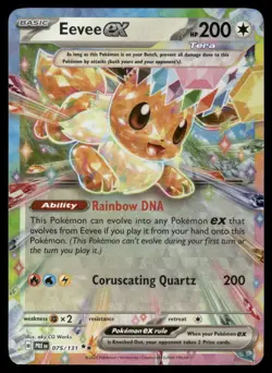 Pokemon Cards Eevee ex 075/131 Prismatic Evolutions Double Rare NM - Image 1