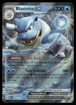 Pokemon Cards Blastoise ex 009/165 151 Double Rare NM *2 - Image 1