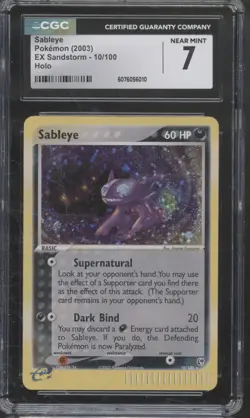 2003 Pokemon EX Sandstorm Holo Sableye 10/100 NM CGC 7 - Image 1