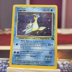 Lapras 10/62 Pokemon Fossil Holo Rare WOTC Vintage Card English - Image 1