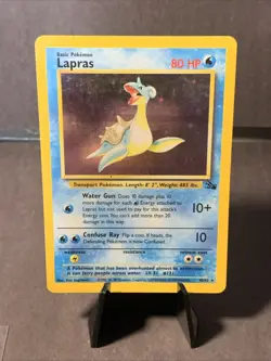 Pokemon TCG Lapras 10/62 Fossil Set Unlimited 1999 Holo Rare VTG WOTC - Image 1