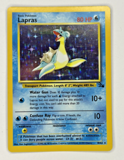 Pokemon TCG Lapras Fossil Holo Unlimited Rare Card 10/62 Vintage 1999 WOTC - Image 1