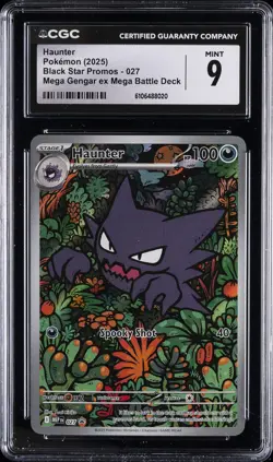 2025 POKEMON BLACK STAR PROMOS MEGA GENGAR EX MEGA BATTLE DECK #27 HAUNTER CGC 9 - Image 1