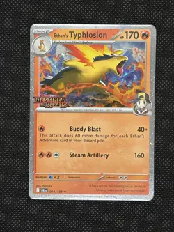 Pokemon TCG ETHAN’S TYPHLOSION 034/182 SV Destined Rivals Stamped Promo Cosmos - Image 1