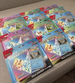 (12 LOT) Pokemon TCG Prismatic Evolutions Tech Sticker Blister Collection New - Image 2