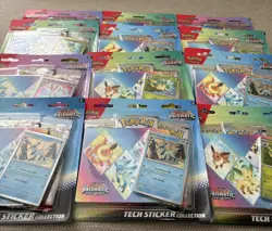 (12 LOT) Pokemon TCG Prismatic Evolutions Tech Sticker Blister Collection New - Image 3