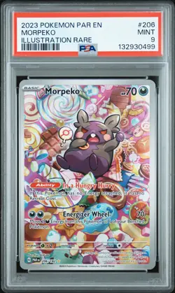 2023 POKEMON PAR EN-PARADOX RIFT ILLUSTRATION RARE #206 MORPEKO PSA 9 - Image 1