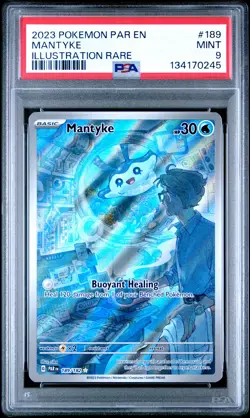 2023 POKEMON PAR EN-PARADOX RIFT ILLUSTRATION RARE #189 MANTYKE PSA 9 - Image 1