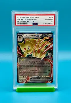 PSA 10 - 2025 POKEMON, SVP EN, ROCKET'S PERSIAN EX, TEAM ROCKET TIN - Image 1
