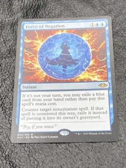 B6 MTG Force of Negation Modern Horizons 052/254 Regular Rare - Image 1