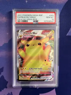 Pikachu VMax PSA 10 2021 Pokemon Sword & Shield Black Star Promos #SWSH062 - Image 1