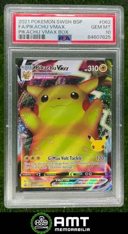 Pikachu VMax PSA 10 2021 Pokemon Sword & Shield Black Star Promos #SWSH062 - Image 1