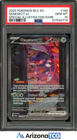 Pokemon 2025 Genesect ex 169/086 Full Art SIR Black Bolt GEM MINT PSA 10 - Image 1