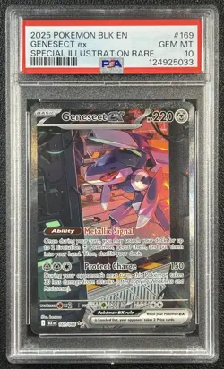 GENESECT EX PSA 10 2025 POKEMON SV BLACK BOLT - BLK EN #169/086 SIR GEM 5033 - Image 1