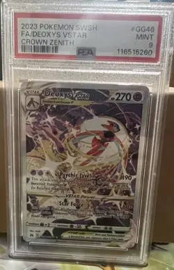 PSA 9 Deoxys VSTAR GG46/GG70 Crown Zenith: Galarian Gallery Holo Pokemon Card - Image 1