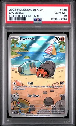 2025 POKEMON BLK EN-BLACK BOLT ILLUSTRATION RARE #129 DWEBBLE PSA 10 - Image 1