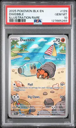 2025 POKEMON BLK EN-BLACK BOLT ILLUSTRATION RARE #129 DWEBBLE PSA 10 - Image 1