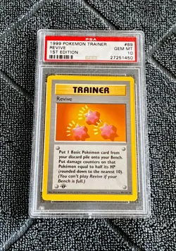 1999 Pokemon Base Set Revive 1st Edition #89 Trainer Shadowless PSA 10 Gem Mint - Image 1