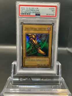 2002 YU-GI-OH! LOB #G098 LINKES BEIN DER VERBOTENEN 1ST EDITION PSA 7 POP 4 - Image 1