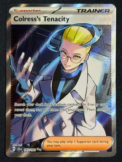 2024 Pokemon TCG SV Shrouded Fable 087/064 Colress's Tenacity Ultra Rare - Image 1