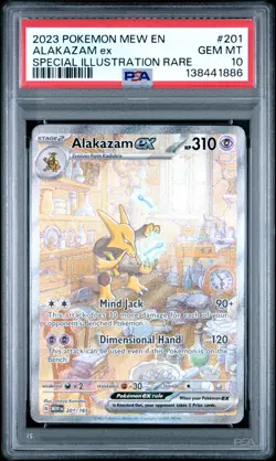 Pokemon 2023 PSA 10 Alakazam EX 151 Special Illustration Rare 201/165 MEW EN - Image 1