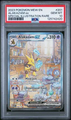 2023 POKEMON MEW EN-151 SPECIAL ILLUSTRATION RARE #201 ALAKAZAM EX PSA 10 💎 - Image 1